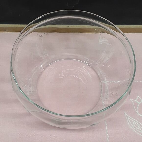 Princess House Crystal 9" Salad Punch Bowl Heritage Beveled Etched - Picture 6 of 6